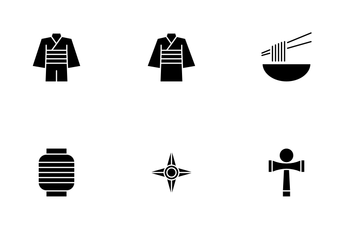 Japanese Culture Solid Style Icon Pack