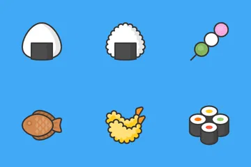 Japanese Food (Line) Icon Pack