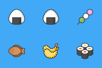 Japanese Food (Line) Icon Pack