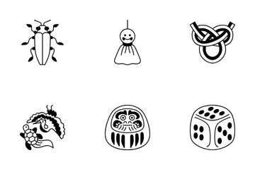 Japanese Lucky Symbol Icon Pack