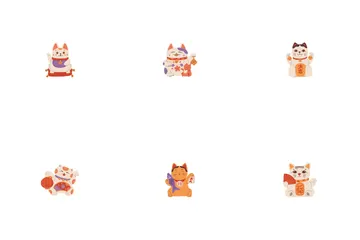 日本の招き猫の置物 アイコンパック