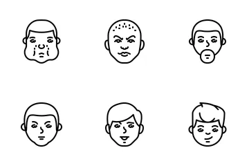 Jellycons - Outline - Men Faces Vol.1 Icon Pack