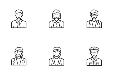 Jobs And Professions Avatars Icon Pack