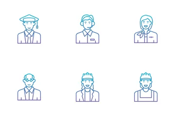 Jobs And Professions Avatars Icon Pack