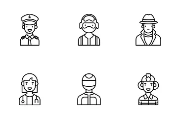 Jobs And Professions Avatars Icon Pack