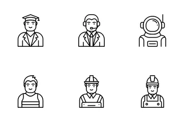 Jobs And Professions Avatars Icon Pack