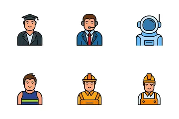 Jobs And Professions Avatars Icon Pack