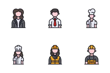 Jobs And Professions Avatars Icon Pack