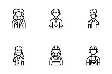 Jobs And Professions Avatars Icon Pack