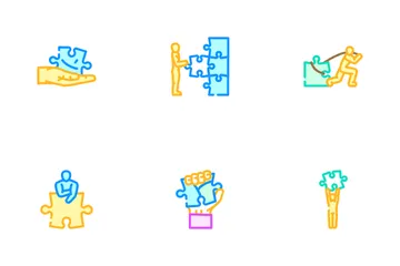 Jogo de quebra-cabeça Jigsaw Riddle Pacote de Ícones
