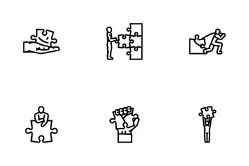 Jogo de quebra-cabeça Jigsaw Riddle Pacote de Ícones