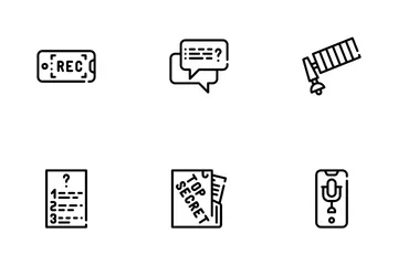 Journalist Accessories Icon Pack