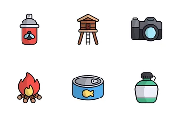 Journée de camping Icon Pack