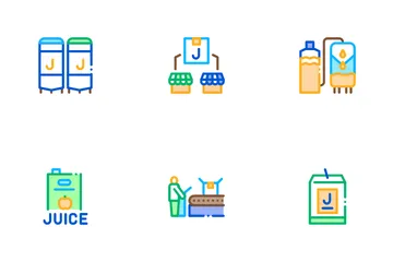 Juice Production Plant Icon Pack