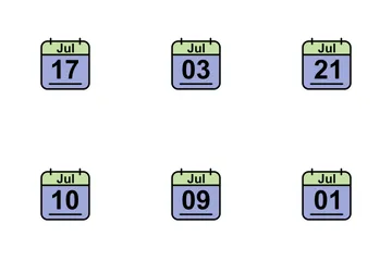 July Calendar 2017 2 - Line Filled Icon Pack