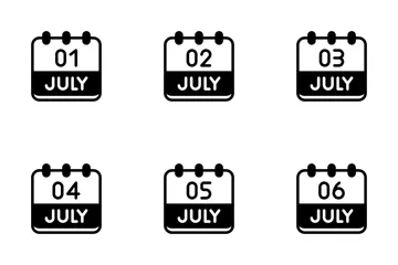 July Calendar Icon Pack
