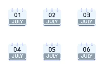 July Calendar Icon Pack