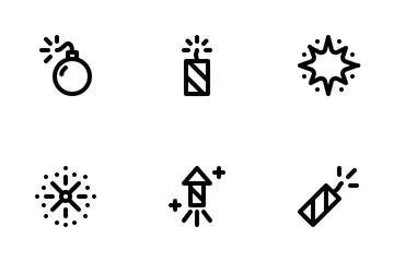 Jumpicon - Fogos de artifício (linha) Pacote de Ícones