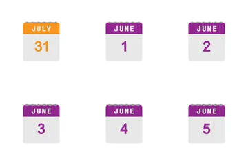 June And July Calendar Icon Pack