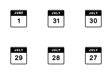 June And July Calendar Icon Pack