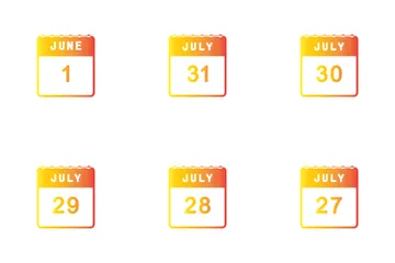 June And July Calendar Icon Pack