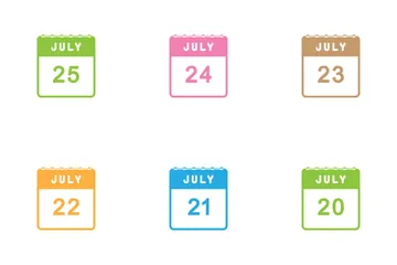 June And July Calendar Icon Pack