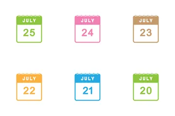 June And July Calendar Icon Pack