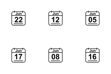  June  Calendar 2017 Line Icon Pack