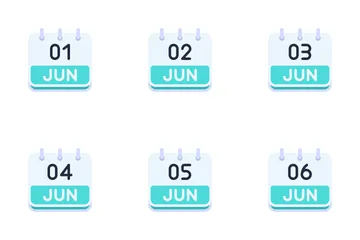 June Calendar Icon Pack