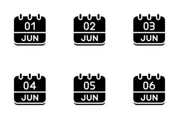 June Calendar Icon Pack