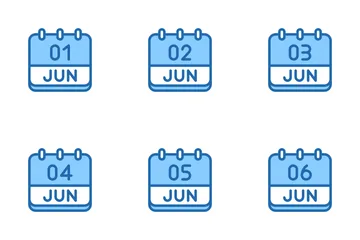 June Calendar Icon Pack