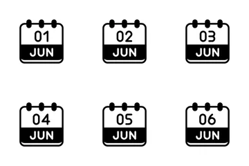 June Calendar Icon Pack