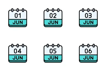 June Calendar Icon Pack