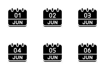 June Calendar Icon Pack
