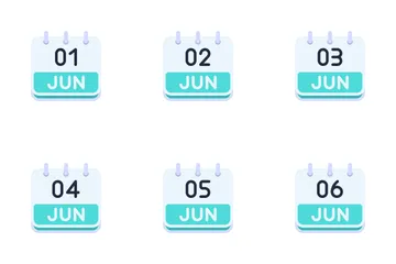 June Calendar Icon Pack