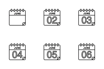 June Calendar Icon Pack
