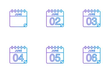 June Calendar Icon Pack
