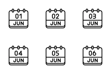 Juni Kalender Icon Pack