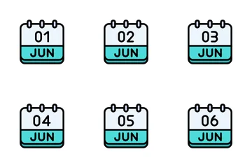 Juni Kalender Icon Pack