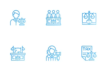 Justiça e Estado de Direito Pacote de Ícones