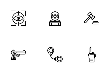 Polícia e Justiça Pacote de Ícones