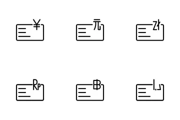 Karte und Währung Symbolpack