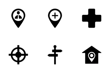 Karten und Navigationsvektorsymbol Symbolpack