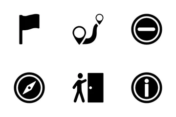 Karten und Navigationsvektorsymbol Symbolpack