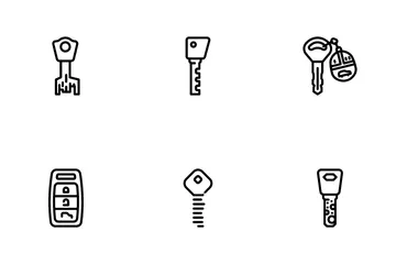 Key For Open And Close Padlock Icon Pack