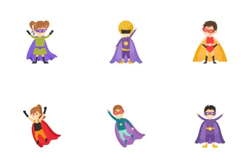 Kid Superheroes Cartoon Characters Icon Pack