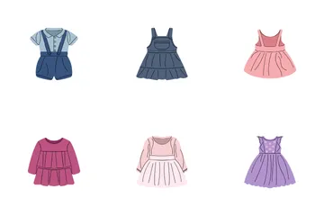 Kids Clothes Collection Icon Pack