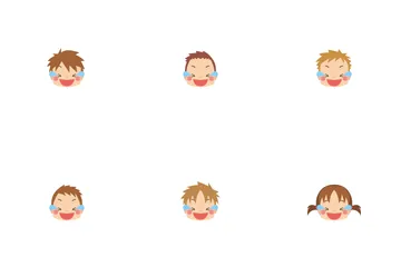 Kids Crying With Laughter Icon Pack