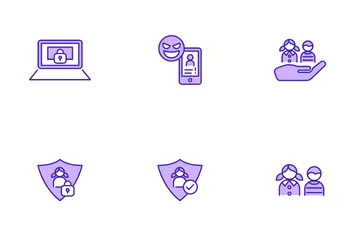 Kids Online Safety And Screen Time Icon Pack