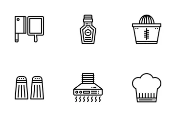 Kitchen Accessories Fill Outline Icon Pack